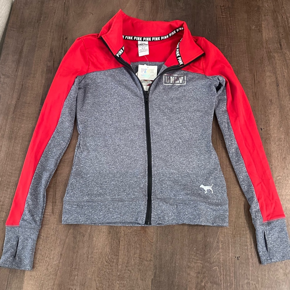 Victoria’s Secret PINK Red and Gray UNLV Women's Full Zip Sweatshirt / Jacket XS